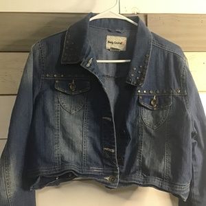 Body Control Short Crop Jean Jacket Size L